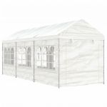 vidaXL Gazebo com Telhado 6,69x2,28x2,69 M Polietileno Branco - 1452391618