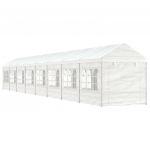 vidaXL Gazebo com Telhado 17,84x2,28x2,69 M Polietileno Branco - 2948127920