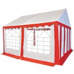 vidaXL Cobertura para Tenda 4x4 M Vermelho e Branco - 1189445910