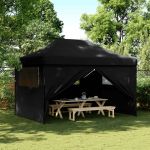 vidaXL Tenda para Festas Pop-up Dobrável com 4 Paredes Laterais Preto - 2318601189