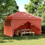 vidaXL Tenda para Festas Pop-up Dobrável 4 Paredes Laterais Terracotta - 2846735954
