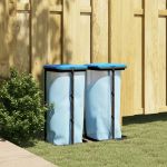 vidaXL Suportes para Sacos de Lixo 2 Peças 60 L Pp Preto e Azul - 3899225636