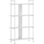 HomCom Estante de 4 Níveis Estante para Livros com Painel Perfurado e Estrutura Metálica 100x35x160,5 cm Branco - 838-492V00WT