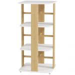Aiyaplay Estante para Livros Infantil Estante para Crianças com Rodas 3 Prateleiras 48x48x99,5 cm Branco e Madeira - 311-079V80WT