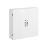 Móvel de WC Vasagle de Parede com 2 Portas, Prateleiras Ajustáveis, 60 x 18 x 60 cm Branco Fosco, Estilo Escandinavo - BBC320W01
