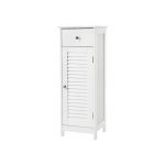 Móvel de WC Vasagle de Chão Gaveta, Porta Ripada, 32 x 30 x 87 cm Branco - BBC43WT