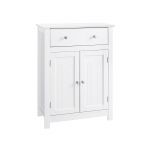 Móvel de WC Vasagle com Gavetas, Estilo Campestre, 60 x 30 x 80 cm Branco - BBC61WT