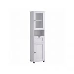 Móvel de WC Vasagle Alto Prateleiras Ajustáveis, Portas e Gavetas, Branco - BBK163T44
