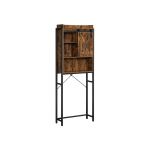 Móvel de WC Vasagle Sobre Máquina de Lavar Estrutura em Aço 64 x 24 x 171 cm Castanho Rústico/preto - BTS003B01