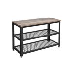 Vasagle Banco para Sapatos 2 Prateleiras 73 x 30 x 45 cm Greige/preto, Industrial - LBS73MB