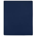 vidaXL Lençol Ajustável 180x200 cm Algodão Jersey Azul Marinho - 3525202300