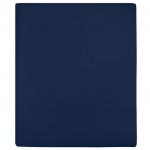 vidaXL Lençol Ajustável 90x200 cm Algodão Jersey Azul Marinho - 3703953742