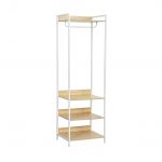 Sweeek Módulo de Roupeiro com 1 Roupeiro e 3 Prateleiras Claver Branco 60x48x190 cm