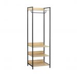 Sweeek Módulo de Roupeiro com 1 Roupeiro e 3 Prateleiras Claver Preto 60x48x190 cm