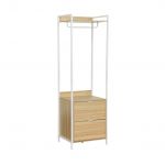 Sweeek Módulo de Roupeiro com 1 Roupeiro 2 Gavetas e 1 Prateleira Clever Branco 60x48x190 cm