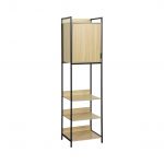 Sweeek Módulo de Roupeiro com 5 Prateleiras e 1 Porta Clever Preto 60x48x190 cm