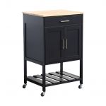 Sweeek Balcão de Cozinha em Madeira de Pino Bendor Preto 56x46x90 cm