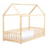 Beliani Cama para Crianças em Madeira de Pinho Clara 90 x 200 cm com Forma de Casinha