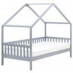 Beliani Cama Infantil em Madeira de Pinho Cinzenta Tamanho Único 90x200cm com Estrutura de Ripas
