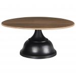 Beliani Suporte para Bolos em Preto e Castanho Claro 30 x 30 x 14 cm Bandeja Decorativa Entalhada