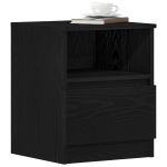 vidaXL Mesa de Cabeceira Carvalho Preto Madeira Engenheirada 40x40x50 cm - 3920679706