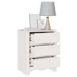 vidaXL Branco Madeira Médio Mesa de Cabeceira Retangular - 1980565651