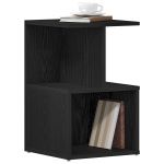 vidaXL Cabideiro de Cabeceira Carvalho Preto Madeira Engenheirada 35x35x55 - 387174236