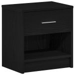 vidaXL Mesa de Cabeceira com Gaveta 39x28x41 cm Preto - 3015925742
