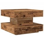 vidaXL Mesa de Centro Rotativa a 360 Graus 50x50x34,5 cm Madeira Velha - 1792026112