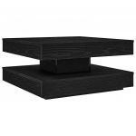 vidaXL Mesa de Centro Rotativa a 360 Graus 70x70x34,5 cm Preto - 1932308332