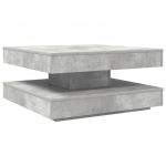 vidaXL Mesa de Centro Rotativa a 360 Graus 70x70x34,5 cm Cinza Cimento - 2636303936