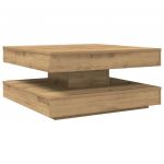 vidaXL Mesa Centro Rotativa a 360graus 70x70x34,5cm Carvalho Artisiano - 3980933839