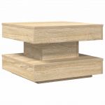 vidaXL Mesa de Centro Rotativa a 360graus 50x50x34,5cm Carvalho Sonoma - 448451215