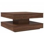 vidaXL Mesa Centro Rotativa a 360 Graus 70x70x34,5cm Carvalho Castanho - 54942691