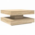 vidaXL Mesa de Centro Rotativa a 360graus 70x70x34,5cm Carvalho Sonoma - 69967866