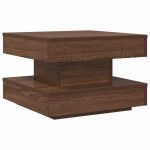 vidaXL Mesa Centro Rotativa a 360 Graus 50x50x34,5cm Carvalho Castanho - 500635286