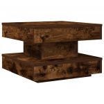 vidaXL Mesa de Centro Rotativa a 360graus 50x50x34,5cm Carvalho Fumado - 4091115450