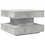 vidaXL Mesa de Centro Rotativa a 360 Graus 50x50x34,5 cm Cinza Cimento - 1841160729