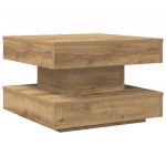 vidaXL Mesa Centro Rotativa a 360graus 50x50x34,5cm Carvalho Artisiano - 4201593745