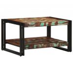 vidaXL Mesa de Centro Multicor 70x50x38 cm Madeira Maciça Recuperada - 3236742973