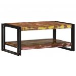 vidaXL Mesa de Centro Multicor 90x50x38 cm Madeira Maciça Recuperada - 1973748061