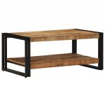 vidaXL Mesa de Centro 90x50x38 cm Madeira de Mangueira Áspera Maciça - 2611699825