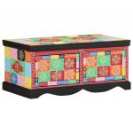 vidaXL Mesa de Centro 90x50x40 cm Madeira de Mangueira Maciça Multicor - 300018918