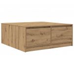vidaXL Mesa de Centro com Gavetas 100x100x40 cm Carvalho Artesanal - 4092240580