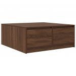 vidaXL Mesa de Centro com Gavetas 100x100x40 cm Carvalho Castanho - 501531624