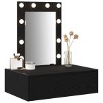 vidaXL Carvalho Preto Mdf, Madeira 60 x 40 x 70 cm Mesa de Vestir - 494027432