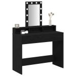vidaXL Carvalho Preto Madeira de Engenharia 100 x 41 x 140 cm Espelho - 3736896255