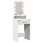 vidaXL Branco Mdf 50 x 41 x 140 cm Espelho Mesa de Penteadeira - 1928230366