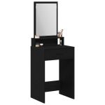 vidaXL Carvalho Preto Madeira Projetada, Espelho 50 x 41 x 140 cm - 874098482