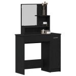 Mesa de Dressing vidaXL Carvalho Preto Madeira Engenheirada Espelho - 3229538875